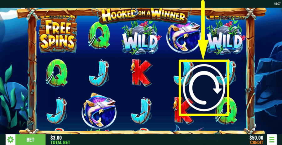 Hooked On A Winner Spin Button