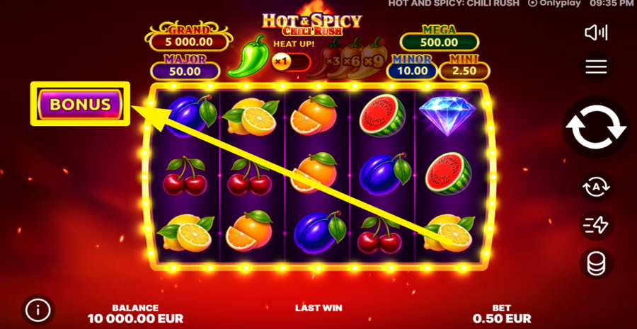 Hot And Spicy Chili Rush Buy Bonus