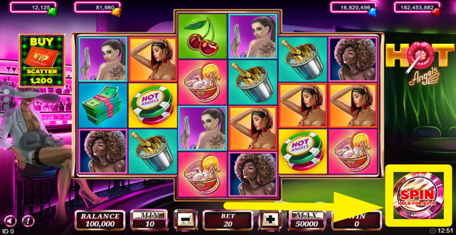 Hot Angels Spin Button