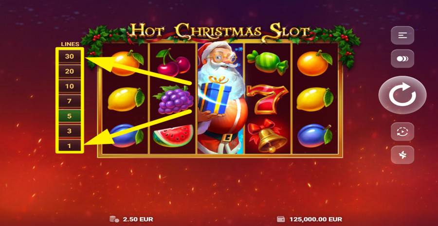 Hot Christmas Slot Adjust Lines