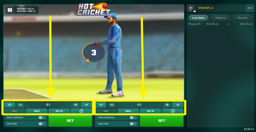 Hot Cricket Adjust Bet