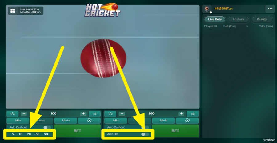 Hot Cricket Auto Bet