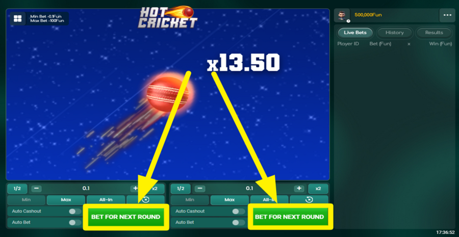Hot Cricket Place Bet