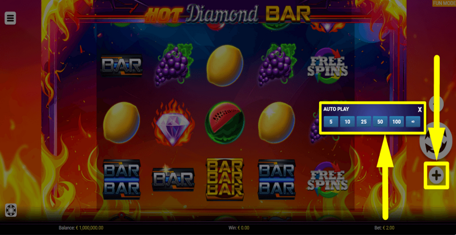 Hot Diamond Bar Autoplay Feature