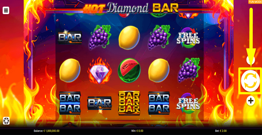 Hot Diamond Bar Spin Button