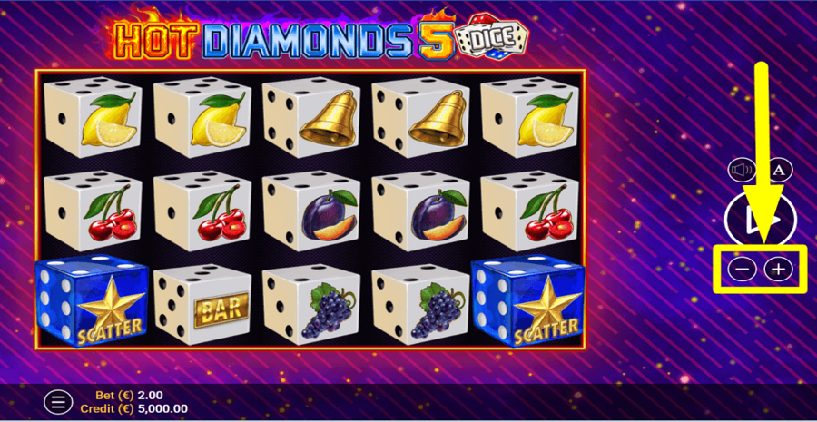 Hot Diamonds 5 Dice Bet Value