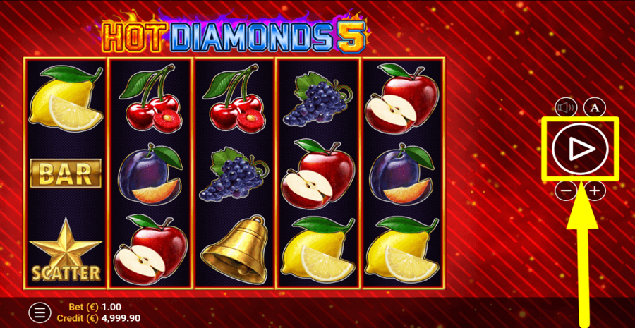 Hot Diamonds 5 Play Button