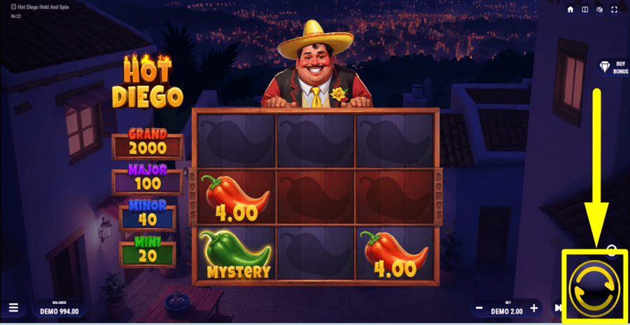 Hot Diego Spin Button