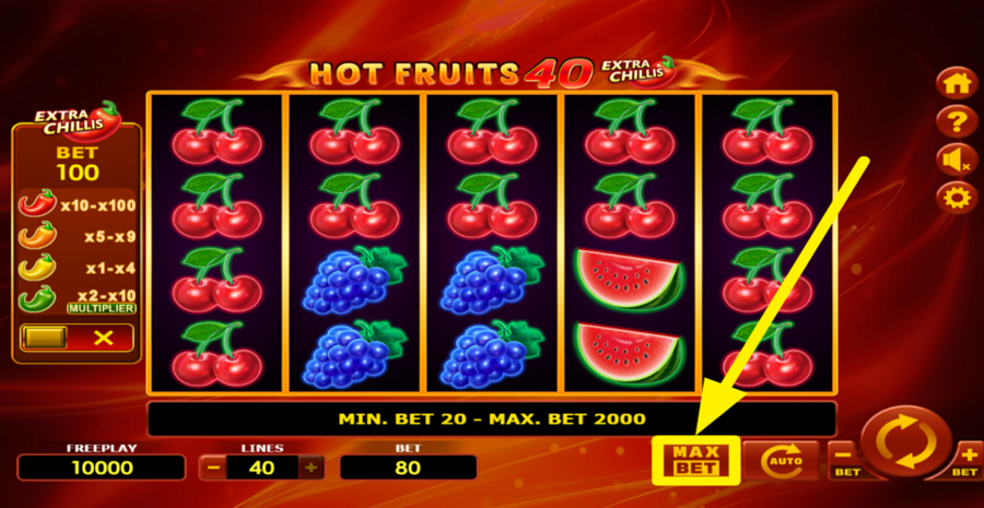 Hot Fruits 40 Extra Chillis Max Bet