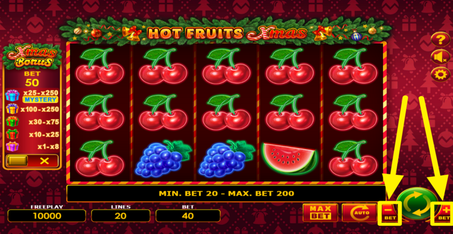 Hot Fruits Xmas Adjust Bet