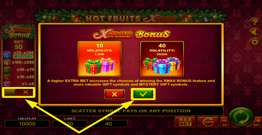 Hot Fruits Xmas Extra Bet