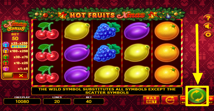 Hot Fruits Xmas Spin Button