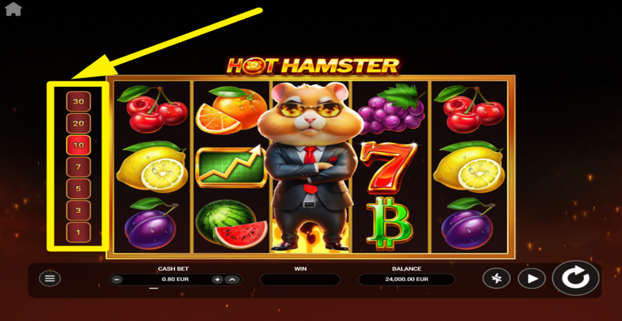 Hot Hamster Adjust Paylines
