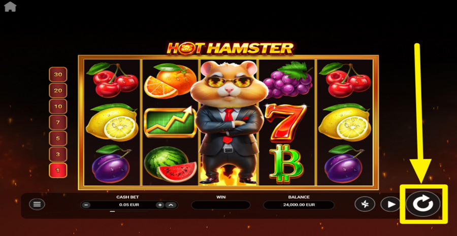 Hot Hamster Spin Button