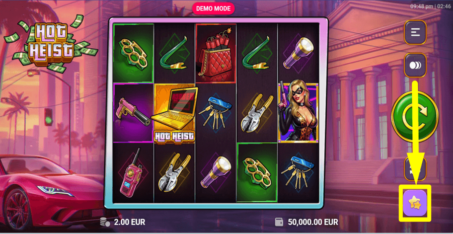 Hot Heist Buy Feature