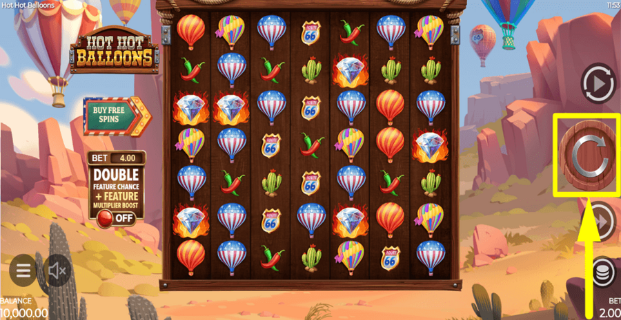 Hot Hot Balloons Spin Button