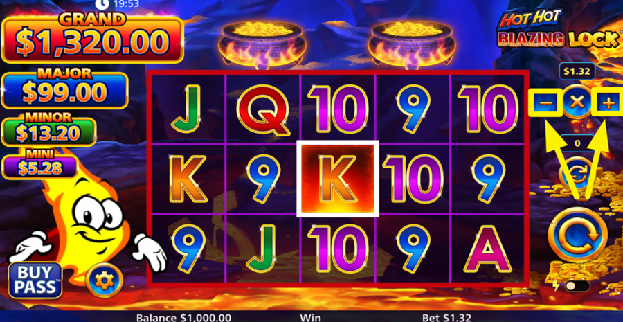 Hot Hot Blazing Lock Adjust Bet