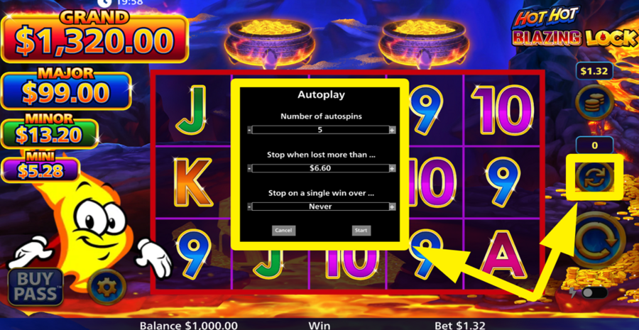 Hot Hot Blazing Lock Autoplay