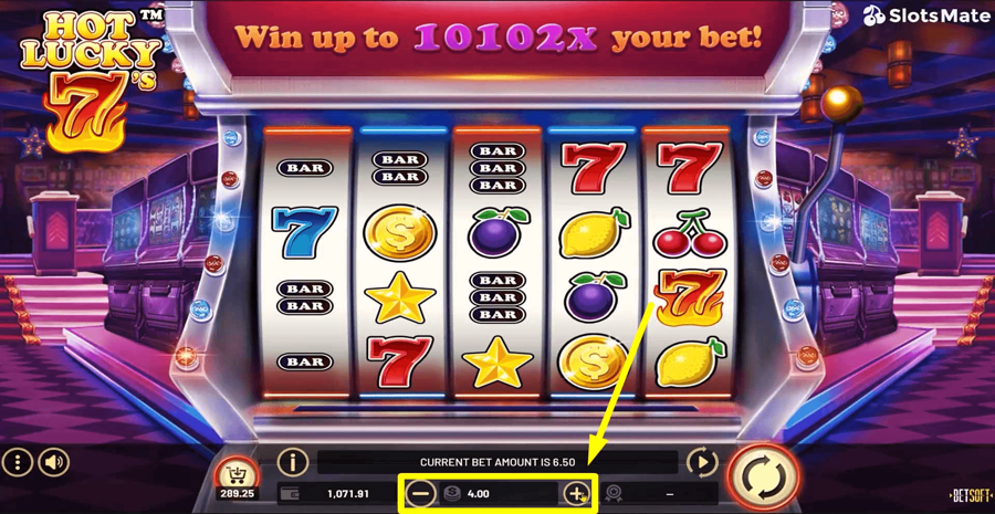 Hot Lucky 7s Choose Bet
