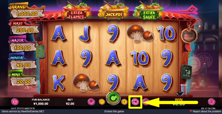Hot Pots Master Max Bet Button