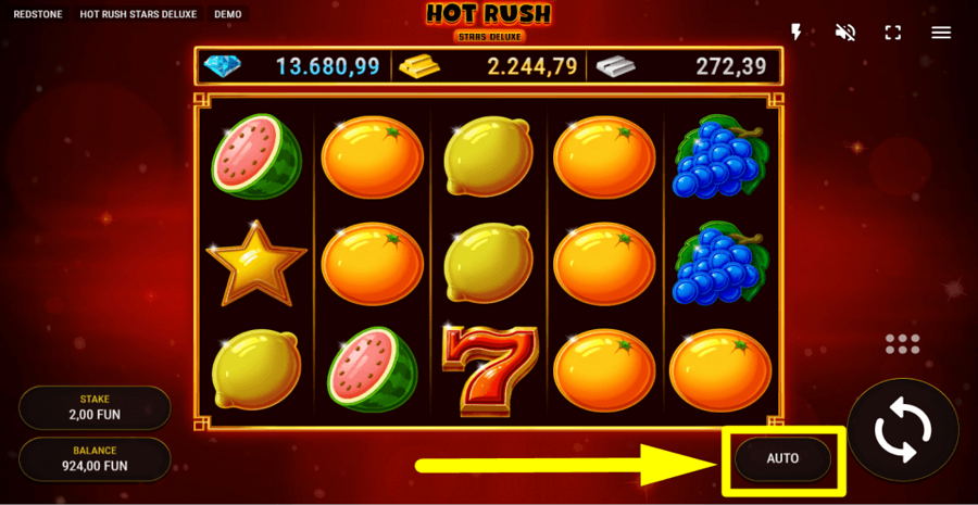 Hot Rush Stars Deluxe Autoplay Feature