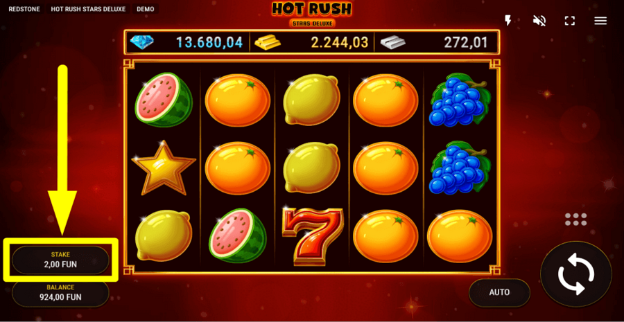 Hot Rush Stars Deluxe Bet Value