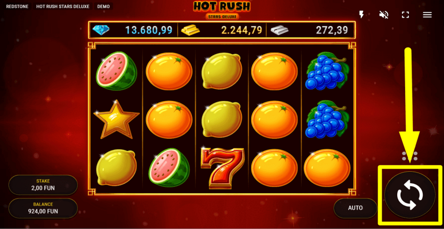 Hot Rush Stars Deluxe Spin Button