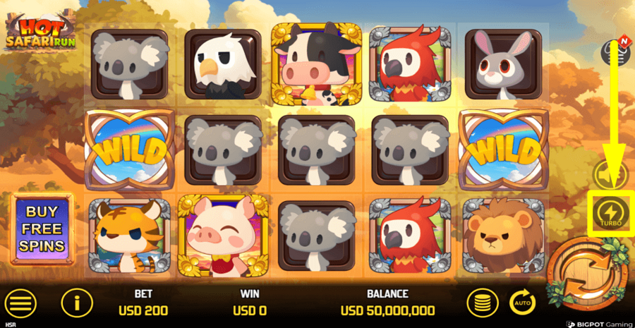 Hot Safari Run Turbo Feature
