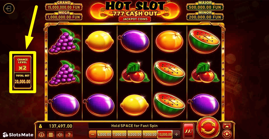 Hot Slot 777 Cash Out Chance Level