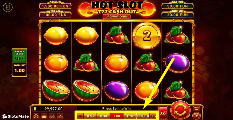Hot Slot 777 Cash Out Choose Bet