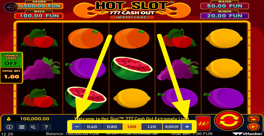 Hot Slot 777 Cash Out Extremely Light Adjust Bet