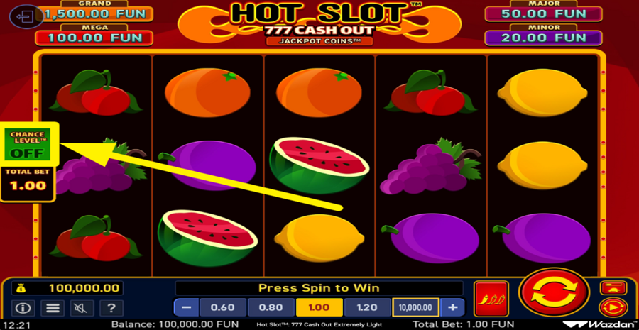 Hot Slot 777 Cash Out Extremely Light Chance Level
