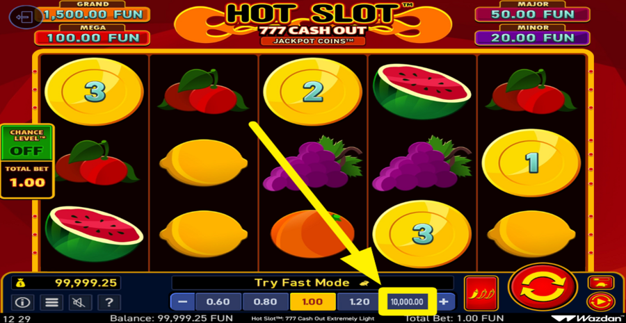 Hot Slot 777 Cash Out Extremely Light Max Bet