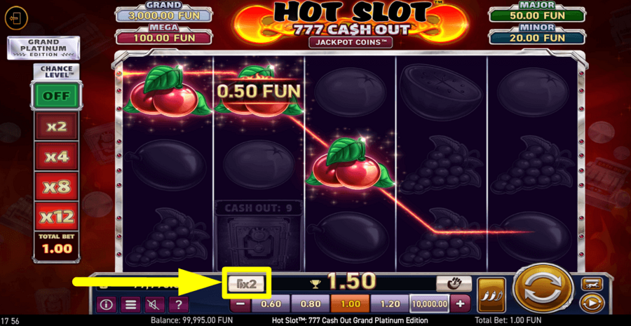 Hot Slot 777 Cash Out Grand Platinum Edition Gamble Feature