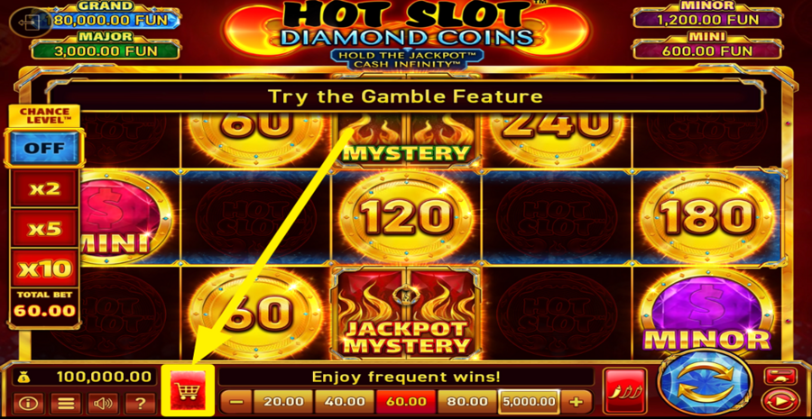 Hot Slot Diamond Coins Hold The Jackpot Cash Infinity Buy Bonus