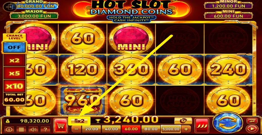 Hot Slot Diamond Coins Hold The Jackpot Cash Infinity Gamble