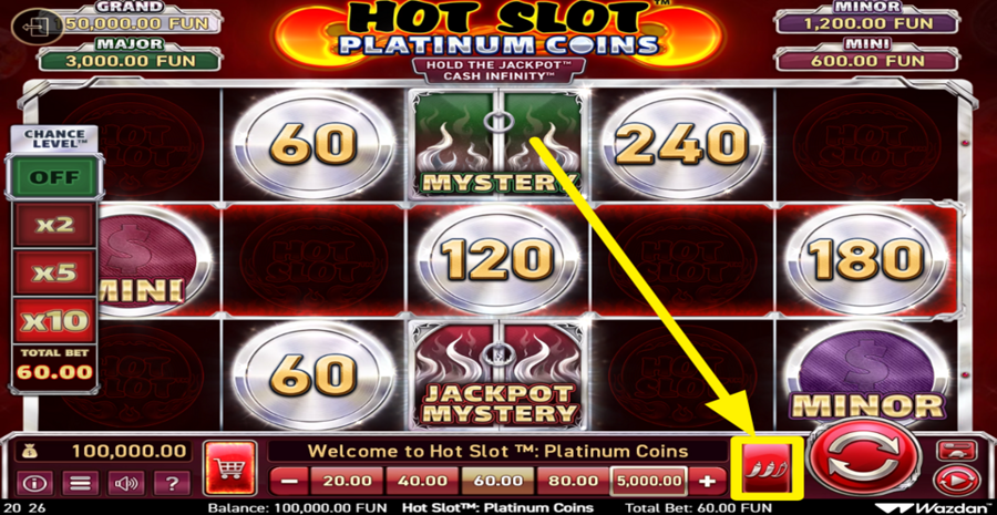 Hot Slot Platinum Coins Hold The Jackpot Cash Infinity Adjust Volatility
