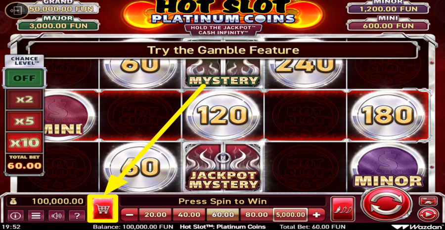 Hot Slot Platinum Coins Hold The Jackpot Cash Infinity Buy Bonus