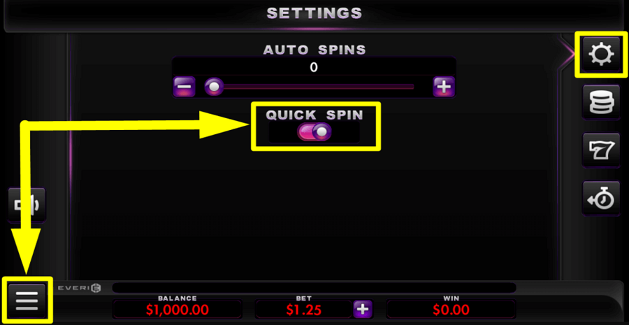 Hot Spot 777 Quick Spin Feature