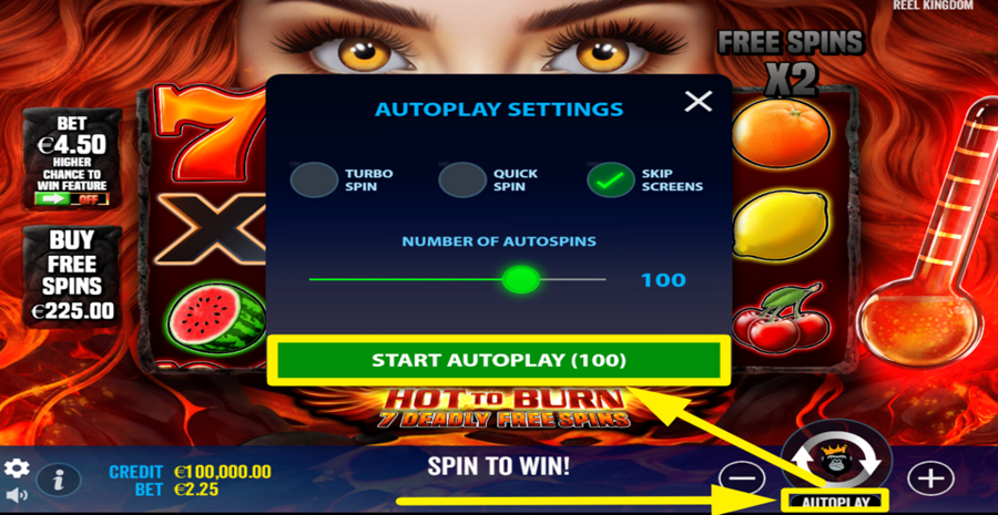 Hot To Burn 7 Deadly Free Spins Autoplay