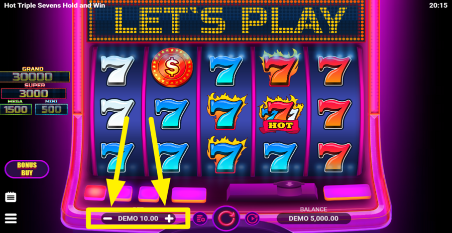 Hot Triple Sevens Hold And Win Adjust Bet