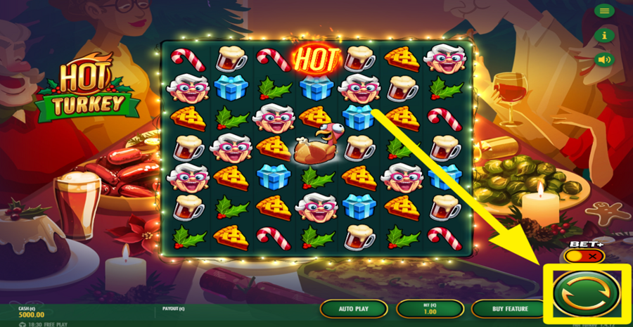 Hot Turkey Spin Button