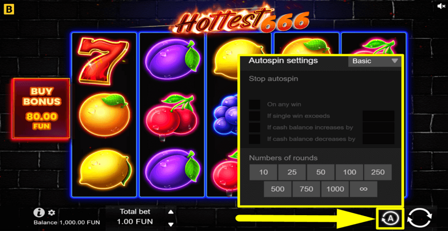 Hottest 666 Autospin Feature