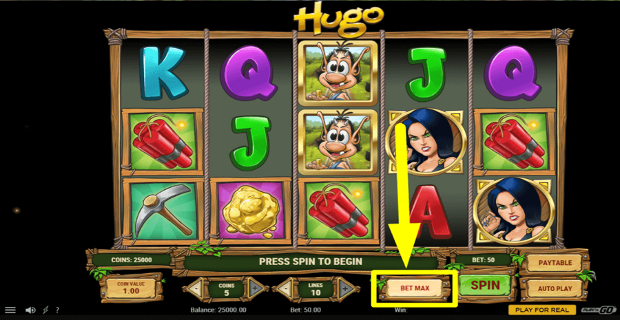 Hugo Max Bet Button