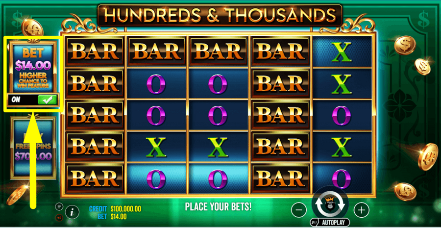 Hundreds And Thousands Ante Bet Feature
