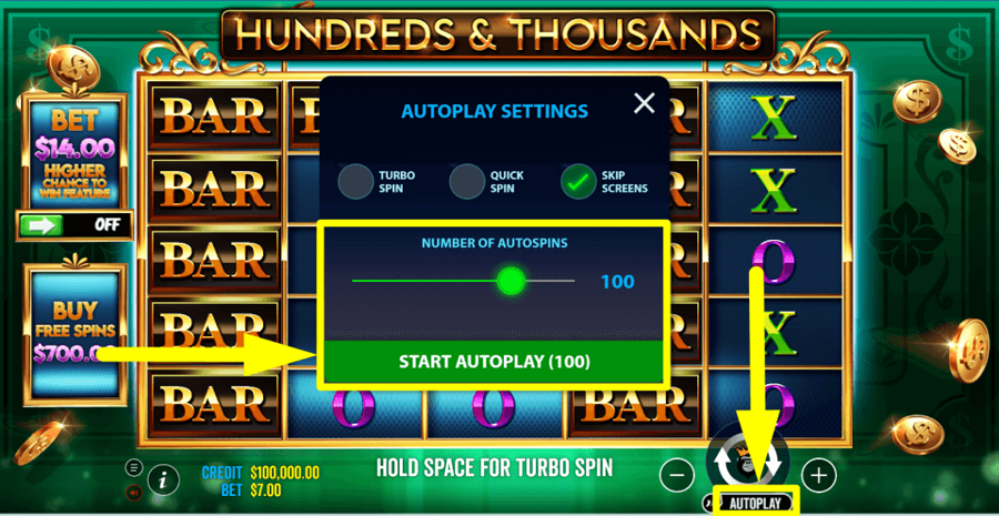 Hundreds And Thousands Autoplay Feature