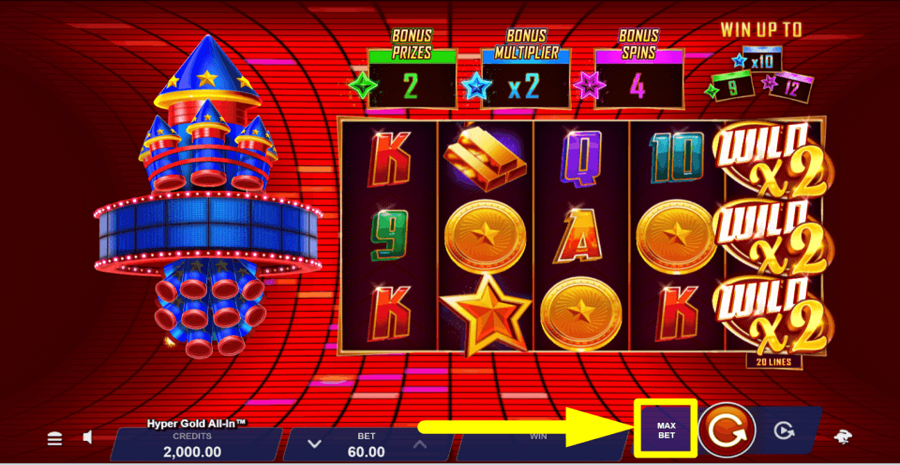 Hyper Gold All In Max Bet Button