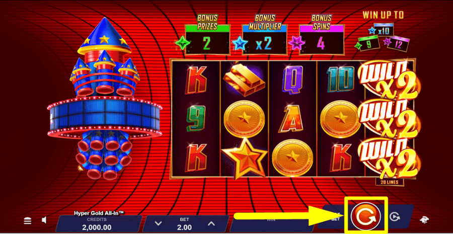 Hyper Gold All In Spin Button