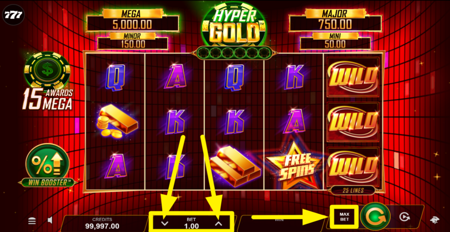 Hyper Gold Bet Adjust