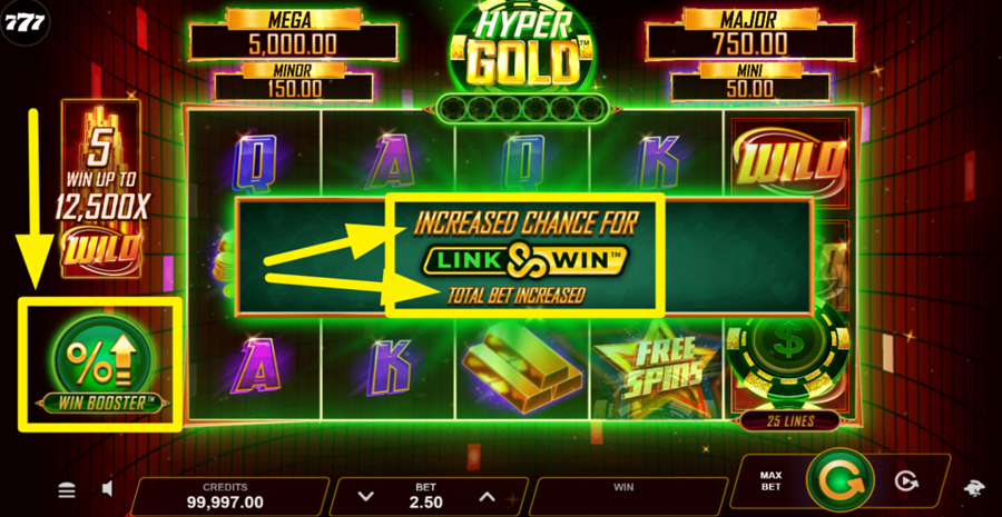 Hyper Gold Win Booster Feature